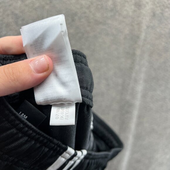 Adidas Track Pants Women Small Black White 3 Stripes Athletic Training Polyester - Picture 9 of 11